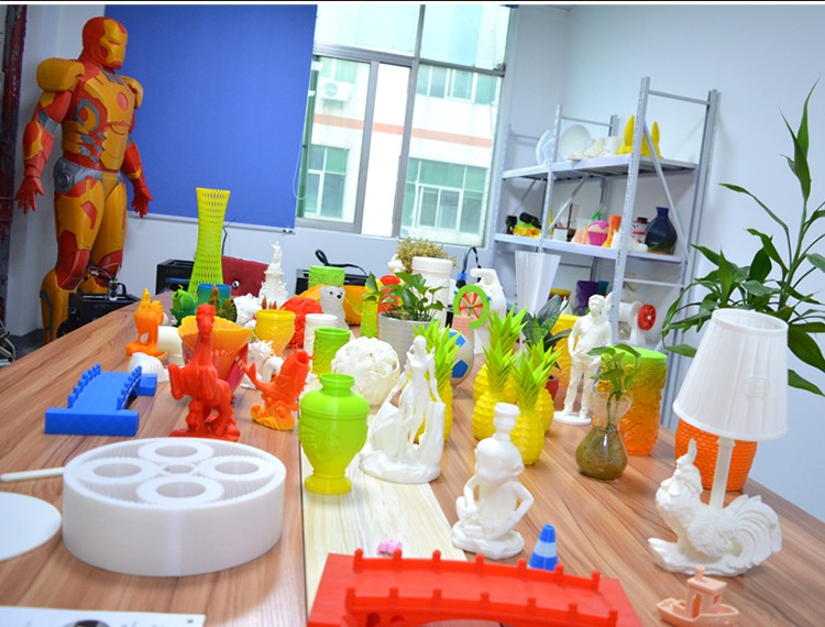 各种3d打印样品展览室